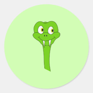 Cartoon Snake Runder Aufkleber