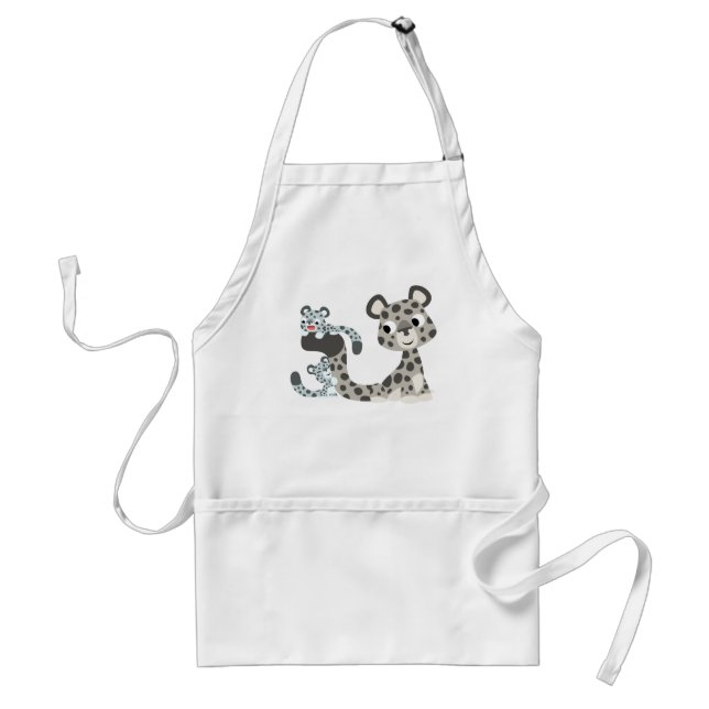Cartoon Snow Leopard und Cubs Kochen Schürze (Vorne)