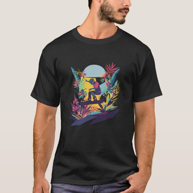 Cartoon Snowboarding Swea T-Shirt (Vorderseite)
