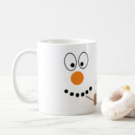 Cartoon Snowman Face Weihnachten Kaffeetasse