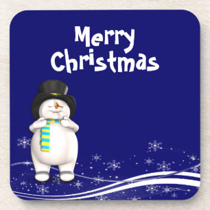 Cartoon Snowman Weihnachten Getränkeuntersetzer