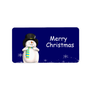 Cartoon Snowman Weihnachtsgeschenke Tags Adressaufkleber