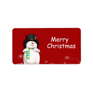 Cartoon Snowman Weihnachtsgeschenke Tags Adressaufkleber