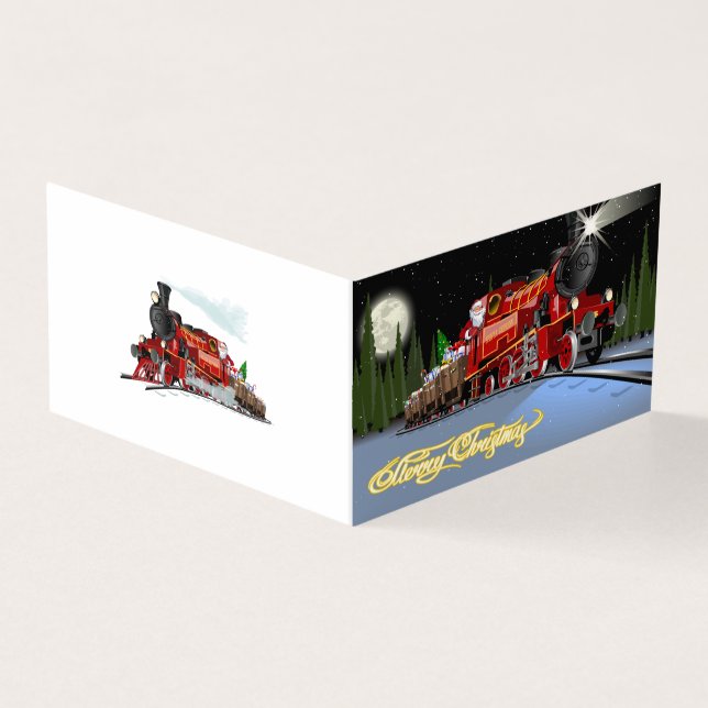 Cartoon Snta Express Postkarte (Vorderseite)