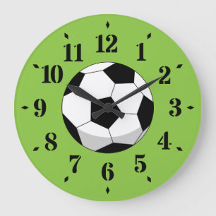 Cartoon Soccer Ball Große Wanduhr