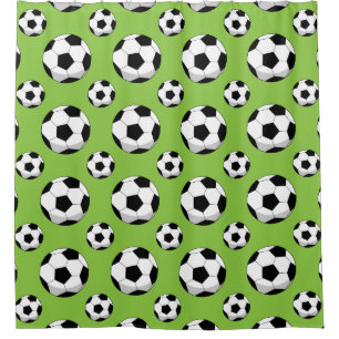 Cartoon Soccer Ball Muster Duschvorhang