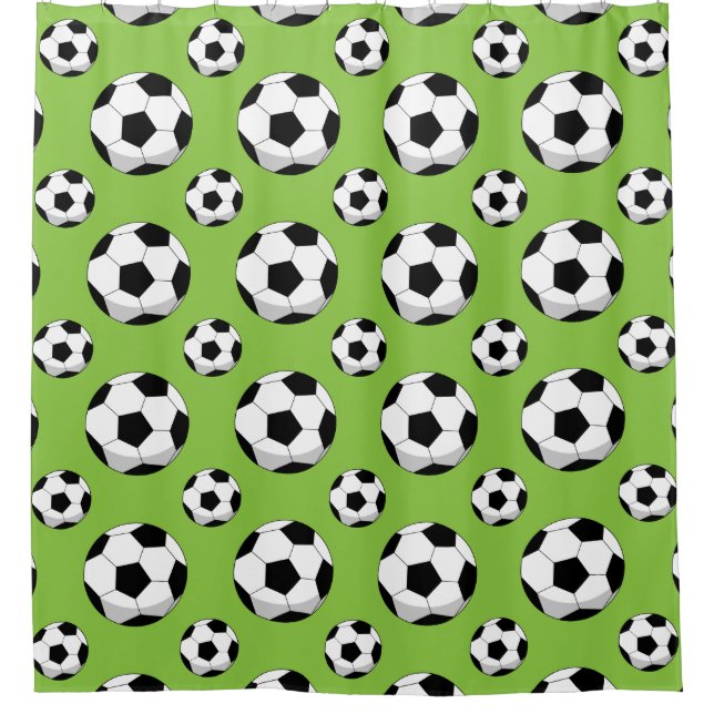 Cartoon Soccer Ball Muster Duschvorhang (Vorderseite)