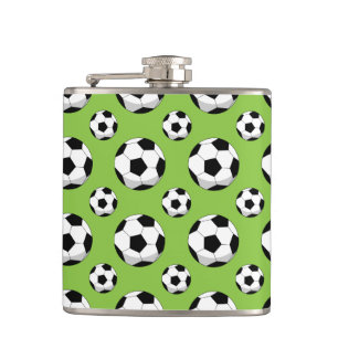 Cartoon Soccer Ball Muster Flachmann