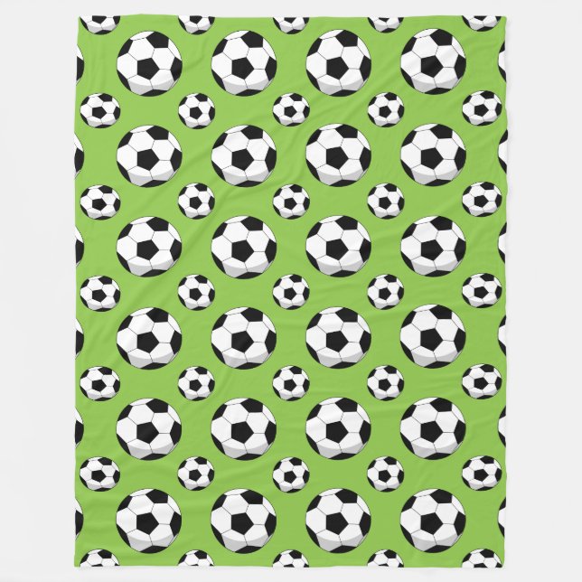 Cartoon Soccer Ball Muster Fleecedecke (Vorderseite)
