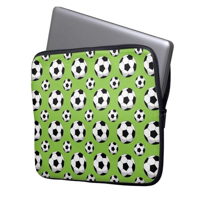 Cartoon Soccer Ball Muster Laptopschutzhülle (Vorderseite Links)