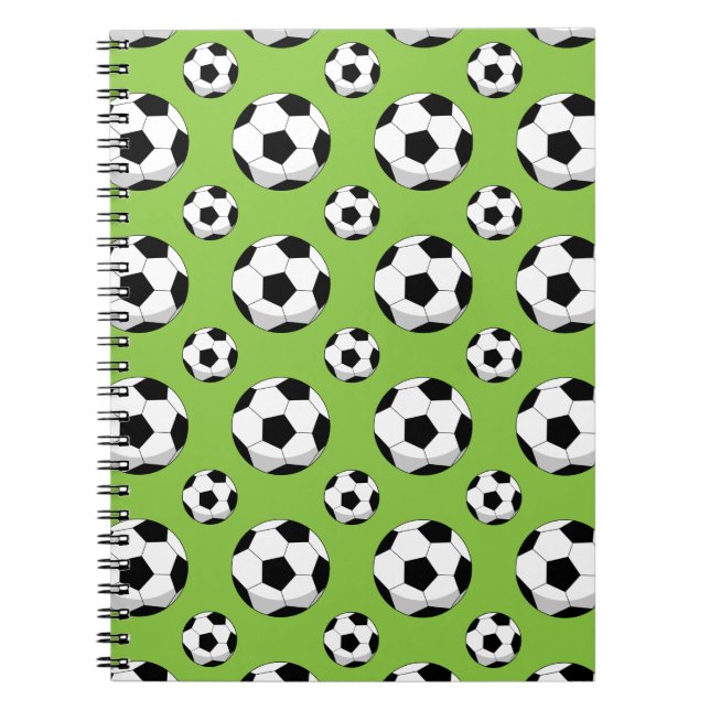 Cartoon Soccer Ball Muster Notizblock (Vorderseite)