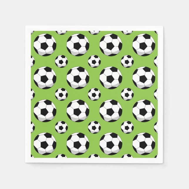 Cartoon Soccer Ball Muster Serviette (Vorderseite)