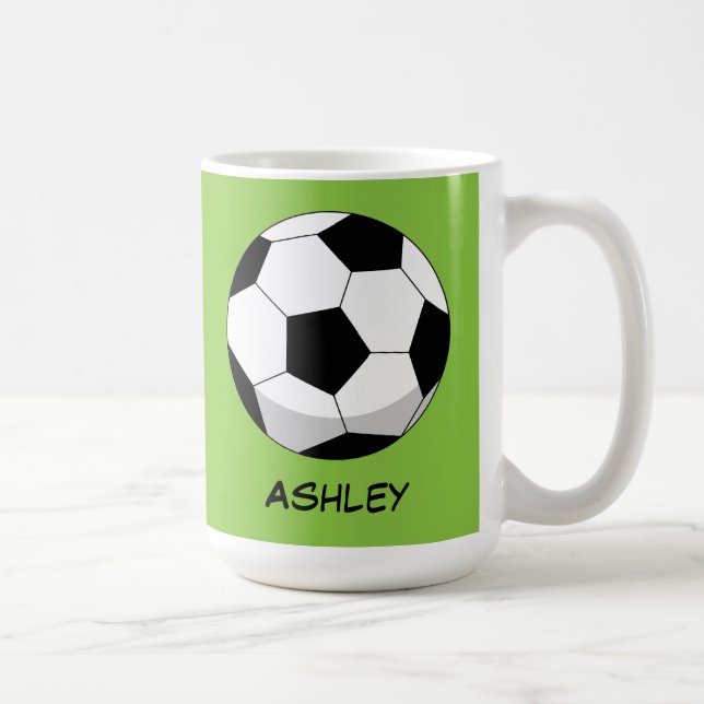 Cartoon Soccer Ball | Name hinzufügen Kaffeetasse (Rechts)