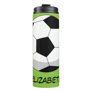 Cartoon Soccer Ball   Name hinzufügen Thermosbecher