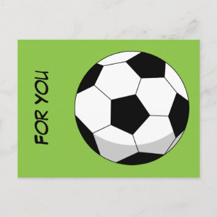 Cartoon Soccer Ball Name oder Text hinzufügen Postkarte