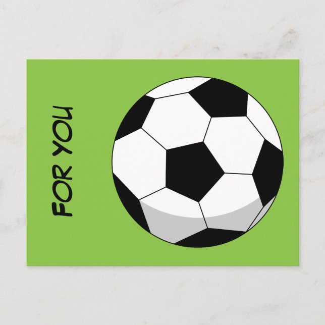 Cartoon Soccer Ball | Name oder Text hinzufügen Postkarte (Vorderseite)