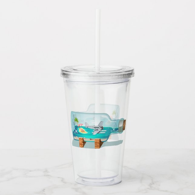 Cartoon Souvenir Flasche Acryltrinkbecher (Vorderseite)