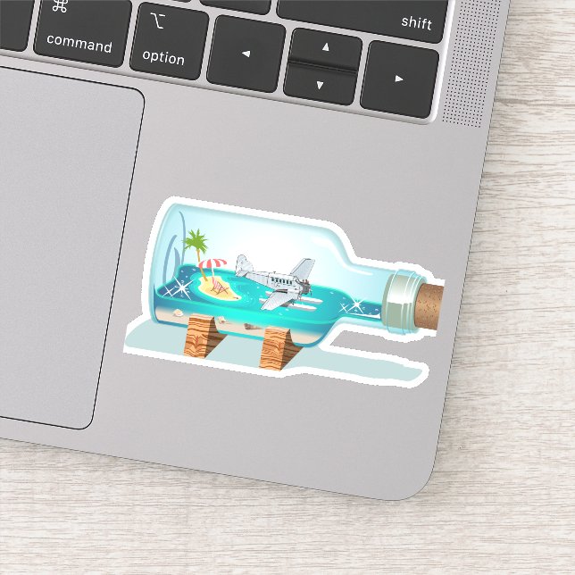 Cartoon Souvenir Flasche Aufkleber (Detail)