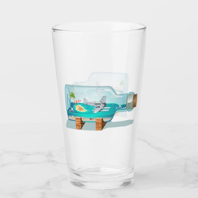 Cartoon Souvenir Flasche Glas (Vorderseite)