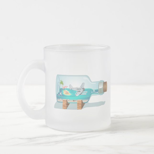 Cartoon Souvenir Flasche Mattglastasse (Links)