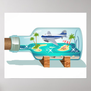 Cartoon Souvenir Flasche Poster