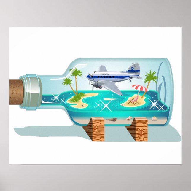 Cartoon Souvenir Flasche Poster (Vorne)