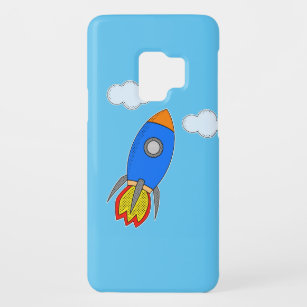 Cartoon Space Rocket in Blue Sky Case-Mate Samsung Galaxy S9 Hülle
