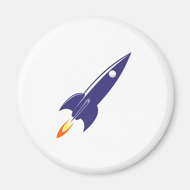 Cartoon Space Rocket Magnet (Vorne)