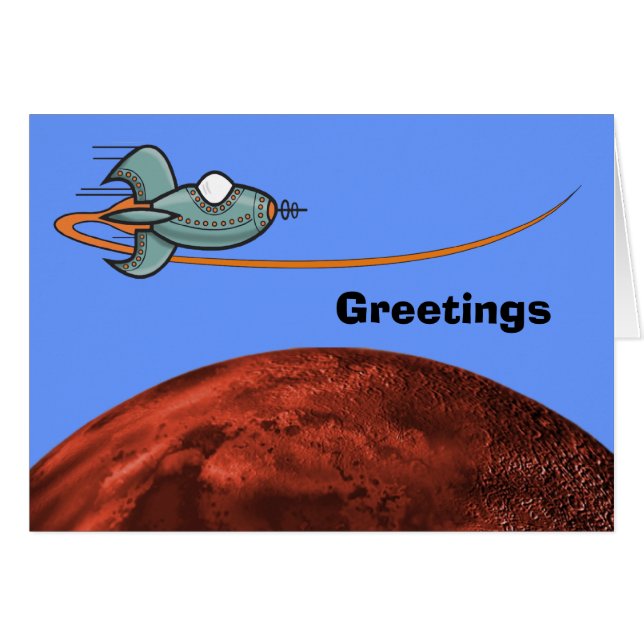 Cartoon Space Ship Alien Planet (Vorderseite (Horizontal))