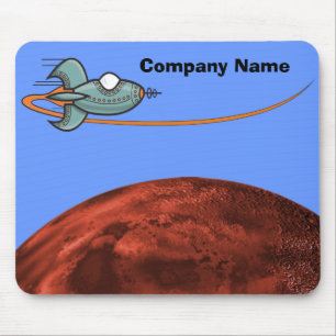 Cartoon Space Ship Alien Planet Mousepad