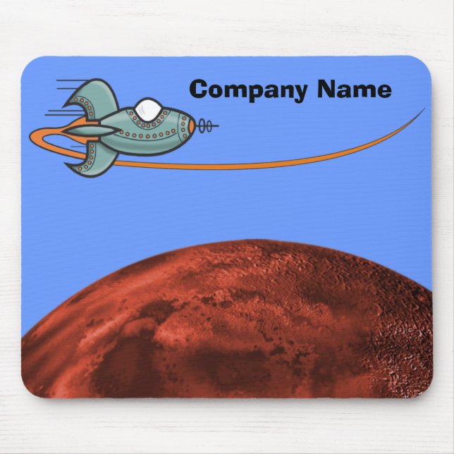 Cartoon Space Ship Alien Planet Mousepad (Vorne)