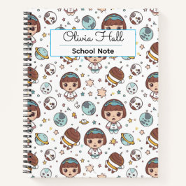 Cartoon Space Zurück zur Schulversorgung Lehrer Notizbuch