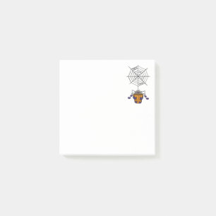 Cartoon Spider hängt von Webhaltereitern ab Post-it Klebezettel