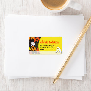 Cartoon Spooky Ghosts Kids Halloween-Adresse Adressaufkleber