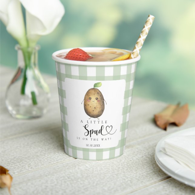 Cartoon Spud Baby Dusche Pappbecher (In Situ)