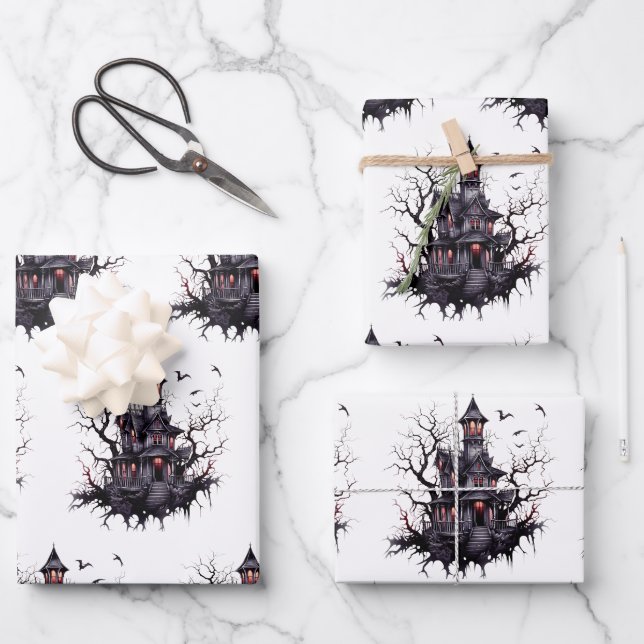Cartoon Spuk House Wrapper Geschenkpapier Set (Vorderseite)