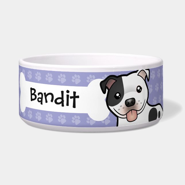 Cartoon Staffordshire Bull Terrier Napf (Vorderseite)