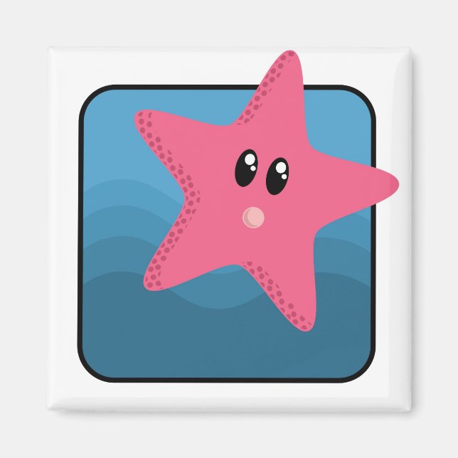 Cartoon Starfish Magnet (Vorne)