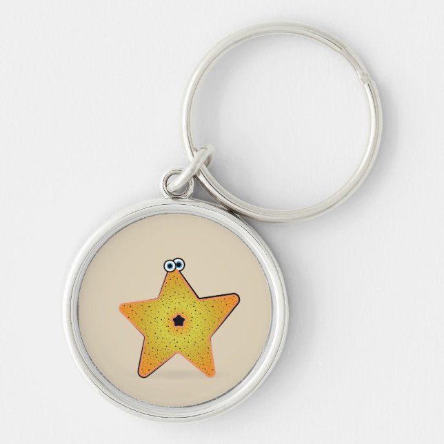 Cartoon Starfish Schlüsselanhänger (Vorne)