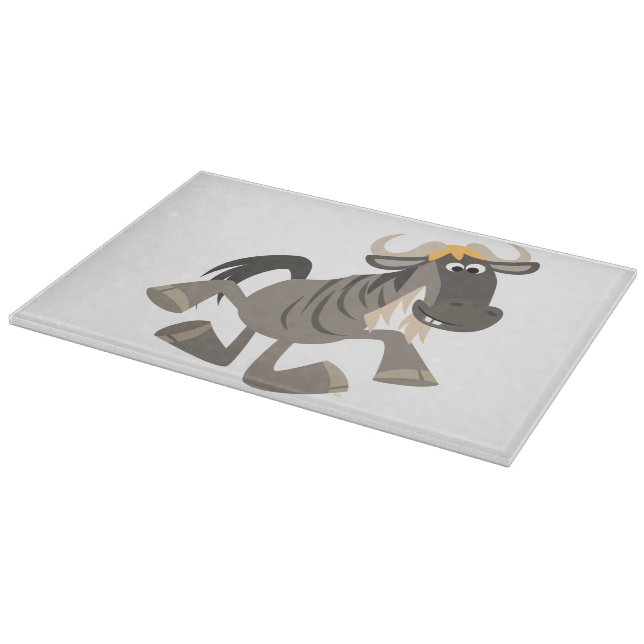 Cartoon Steche Tanz Wildebeest Cutting Board Schneidebrett (Ecke)