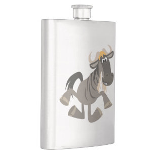 Cartoon Steche Tanzen Wildebeest Classic Flask Flachmann