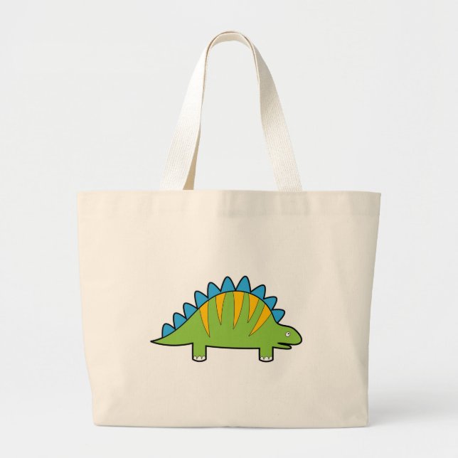 Cartoon stegosaurus dino jumbo stoffbeutel (Vorne)