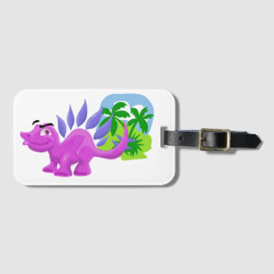 Cartoon Stegosaurus Gepäckmarke Gepäckanhänger