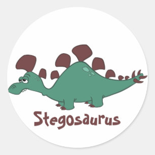 Cartoon Stegosaurus Runder Aufkleber