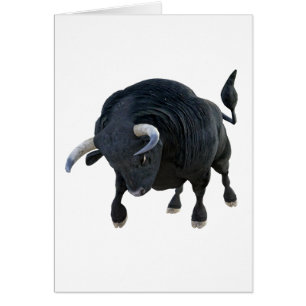 Cartoon Stier, der unten Vorwärtskopf auflädt