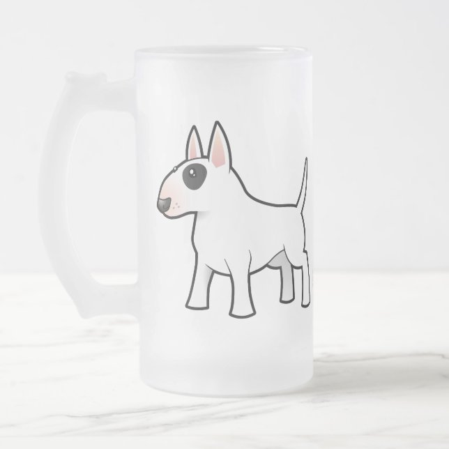 Cartoon-Stier-Terrier Mattglas Bierglas (Links)
