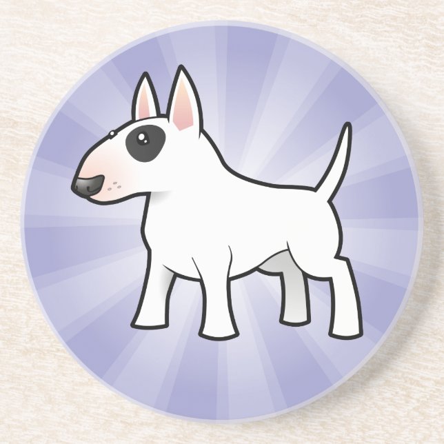 Cartoon-Stier-Terrier Untersetzer (Vorne)