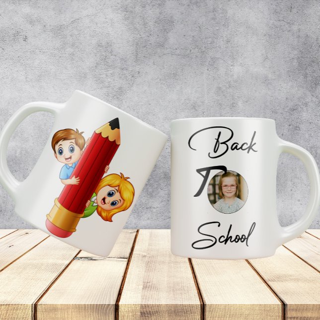 Cartoon Stift | Zurück zur Schule Tasse (Von Creator hochgeladen)