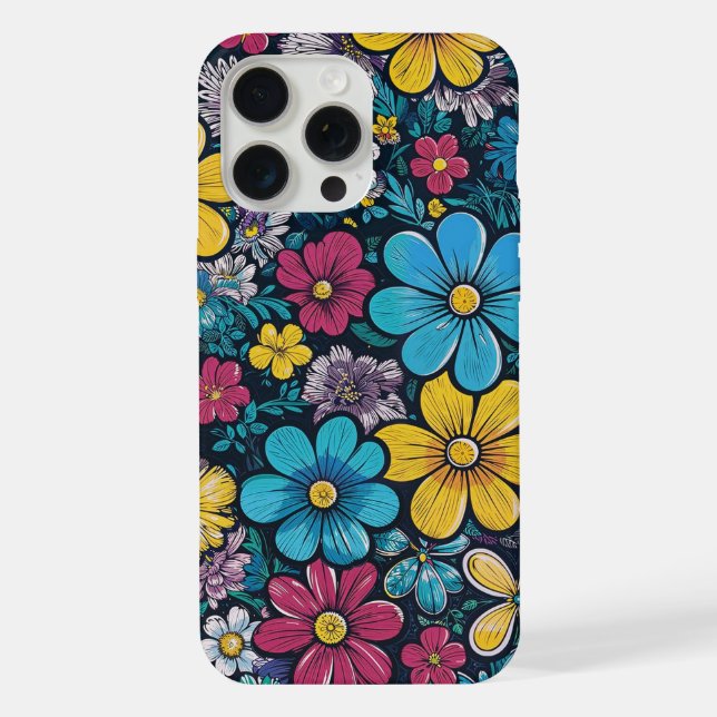 Cartoon Stil cmym Mini-Blume iPhone Hülle (Rückseite)