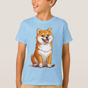 Cartoon-Stil Shiba-Inu-Hund T-Shirt